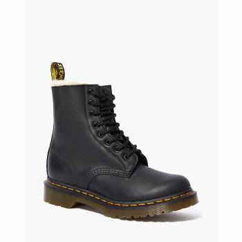 Dr Martens 1460 Faux Fur Lined Lace Up - Cierne Cizmy Damske, D185SK